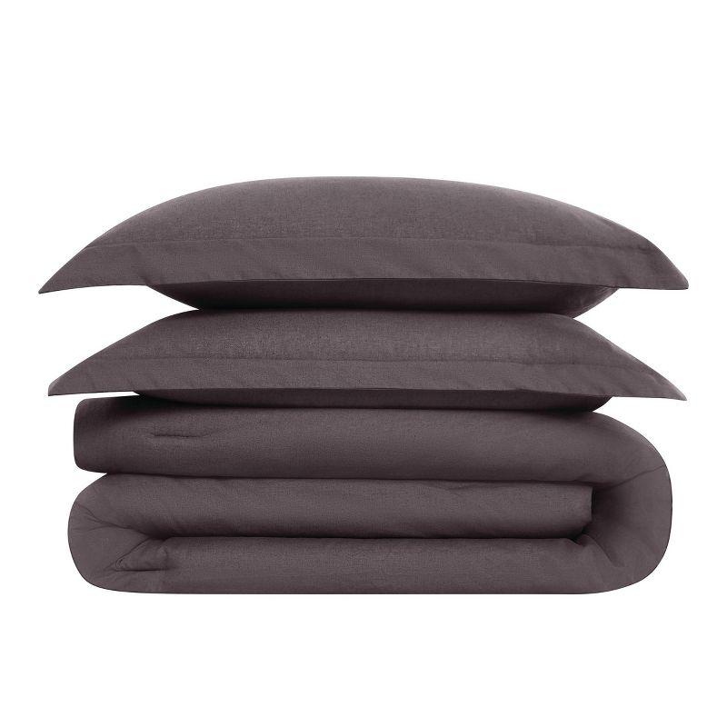 Brooklyn Loom 3pc King Flax Linen Comforter Set Charcoal