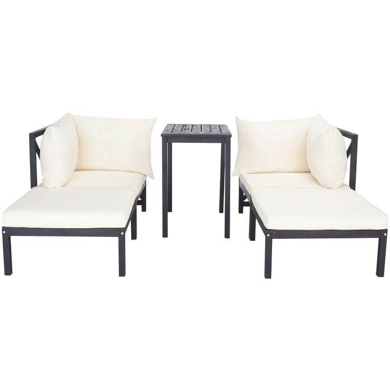 Ronson 5 Piece Sectional Set - Indoor/Outdoor - PAT6762 - Dark Slate Gray/Beige - Safavieh