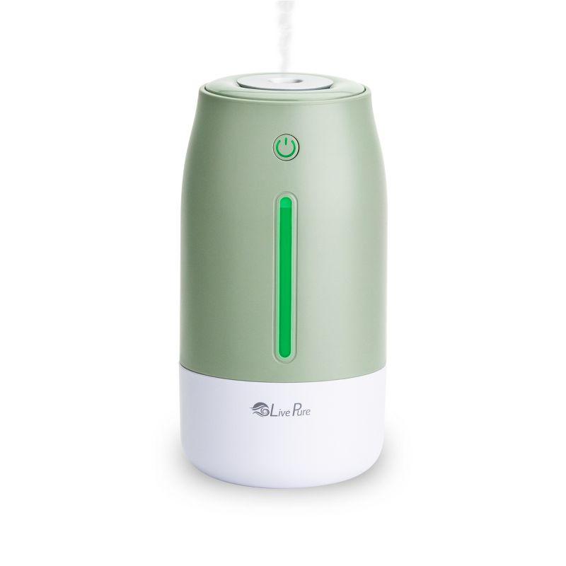 LivePure Aqua Glo Cool Mist Humidifiers for Bedroom. Small Humidifier for Babies, Nursery, Plants, Office. Ultrasonic Cool Mist Humidifier w/ Quiet