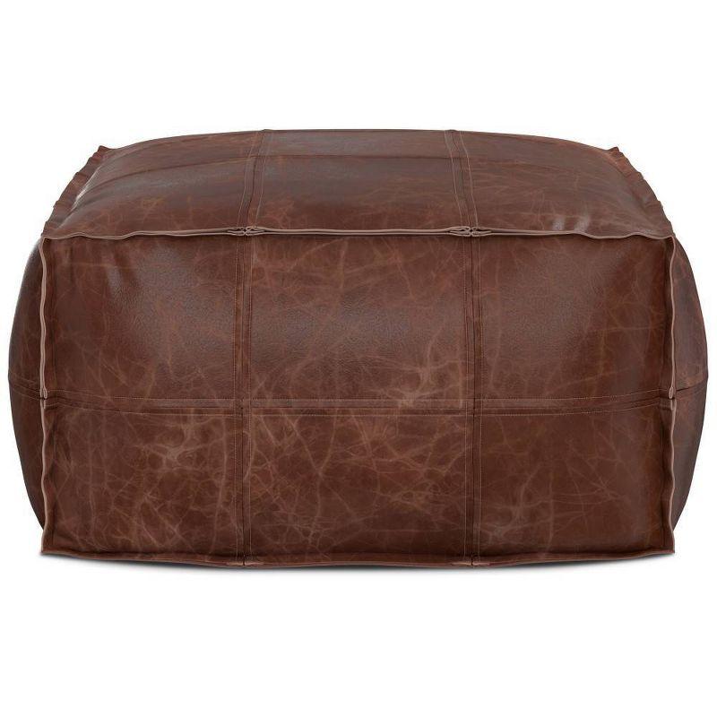 Erving Square Pouf Distressed Brown - WyndenHall