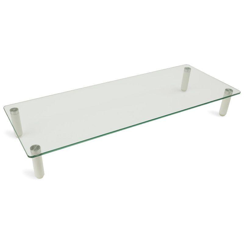 Mount-it Mount-It! Glass Computer Monitor Riser and Laptop Stand, 22 Inches Wide, 44 Lbs. Carrying Capacity