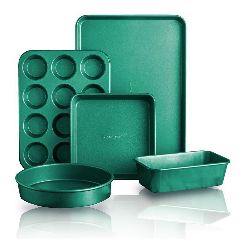 Granitestone Blue 20 Piece Aluminum Non Stick Cookware & Bakeware Set with Ultra Nonstick Surface, Oven & Dishwasher Safe