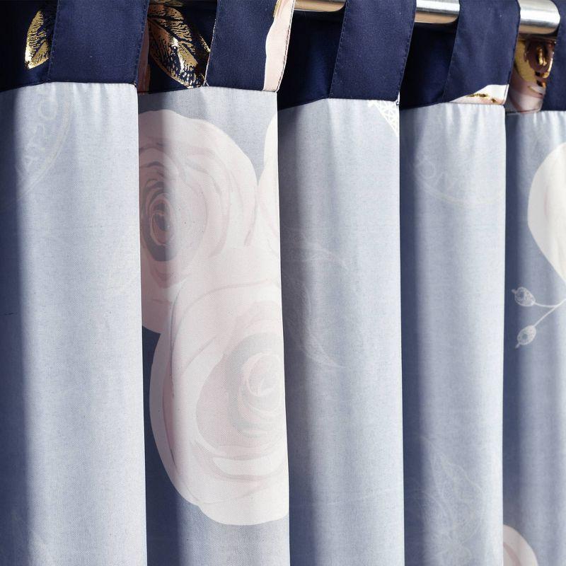 Lush Decor Vintage Paris Rose Butterfly Script Floral Semi-Sheer Curtain (Set of 2)