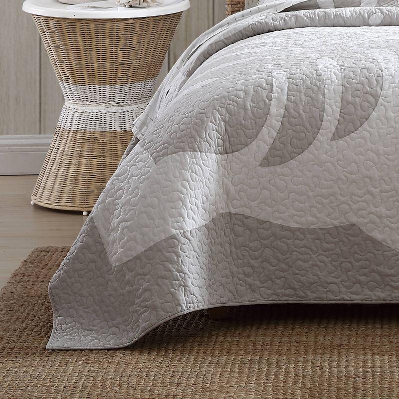 Molokai Gray Reversible Cotton King Quilt Set