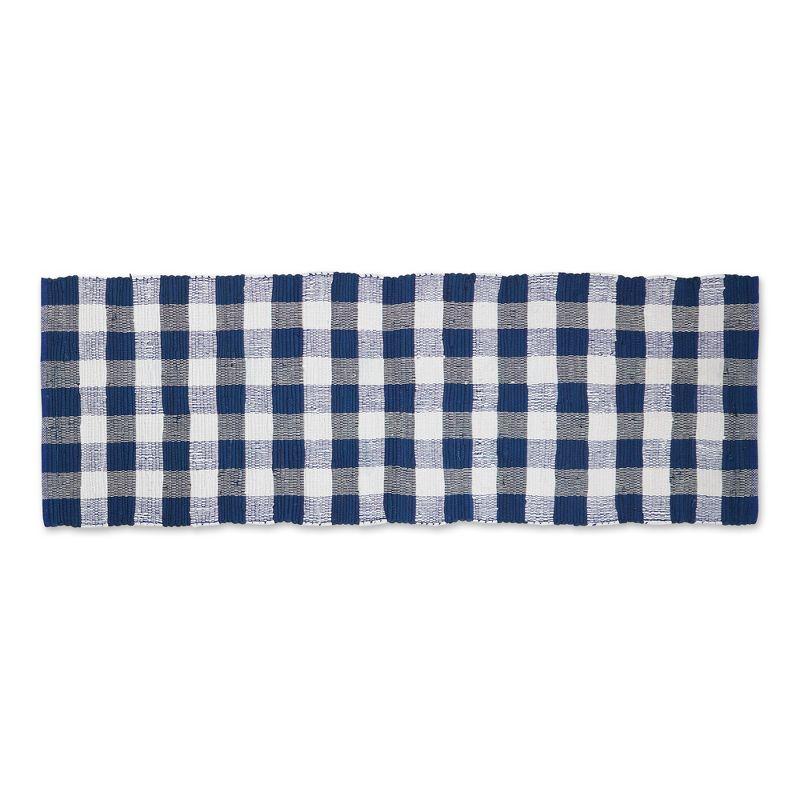 Design Imports Buffalo Check Chindi - Navy & White - 2 Ft 3 In X 6 Ft