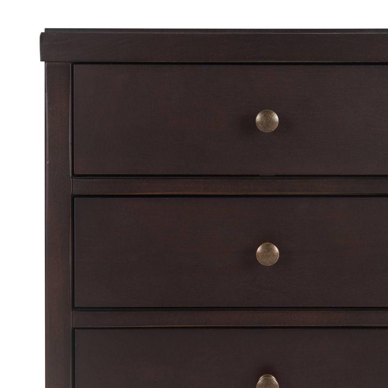 Finley Dark Brown Solid Wood 3-Drawer Nightstand