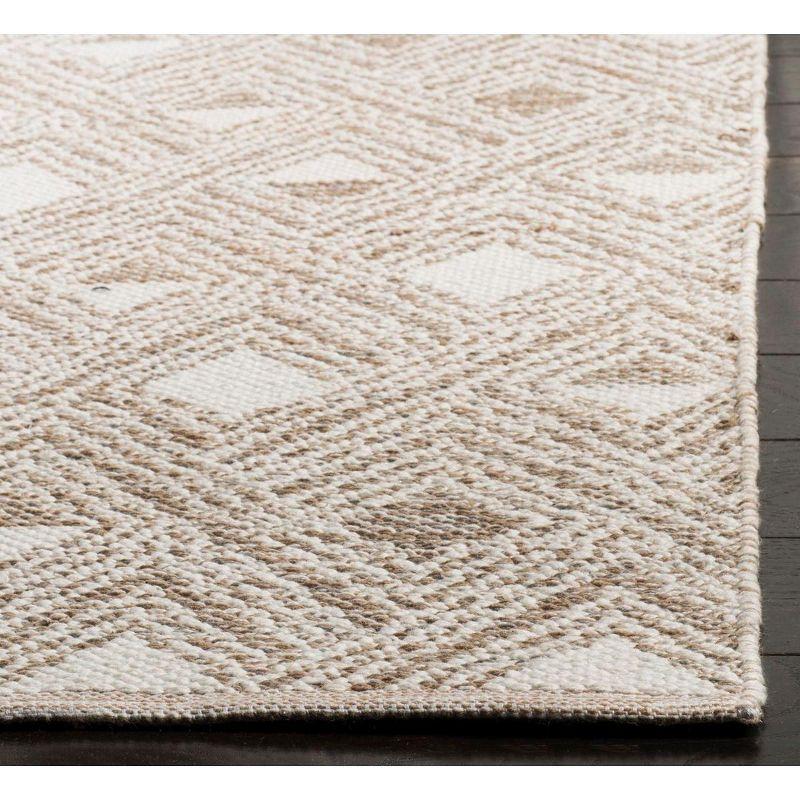 Coastal Charm Beige & Ivory Cotton Flatweave Geometric Rug