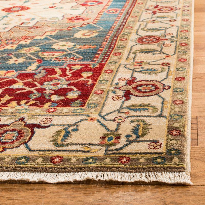 Kashan KSN306 Power Loomed Runner Rug - Ivory/Blue - 2'6"x8' - Safavieh