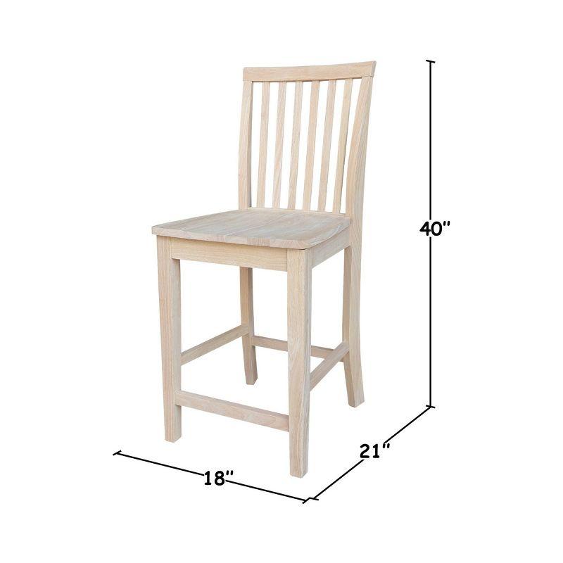 Mission Slat Back Counter Height Barstool Unfinished - International Concepts