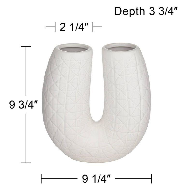 Studio 55D Albuquerque Matte White 9 3/4" High U-Shaped Decorative Vase