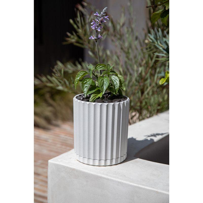 Veradek Mason Series Demi 6" Plastic-Stone Planter - White