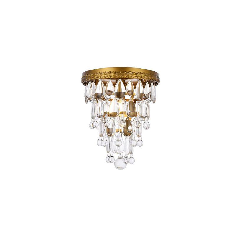 Nordic Brass and Crystal Flush Mount Light Fixture