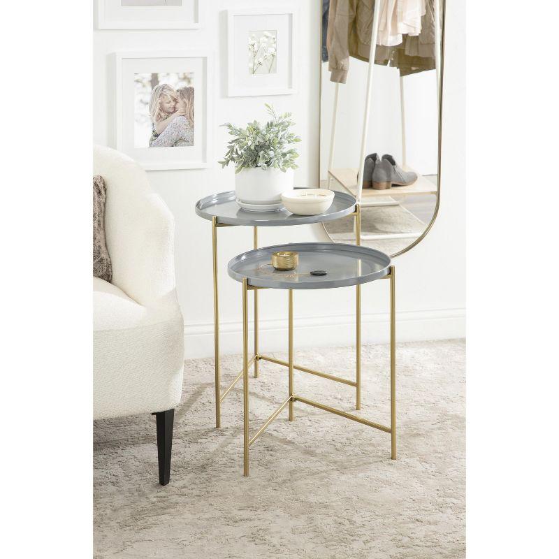 Kate and Laurel Ulani Round Metal Accent Table Set