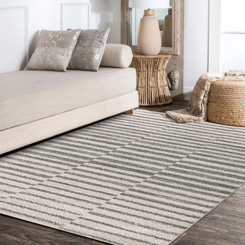 Lyla Offset Stripe Area Rug  - JONATHAN Y