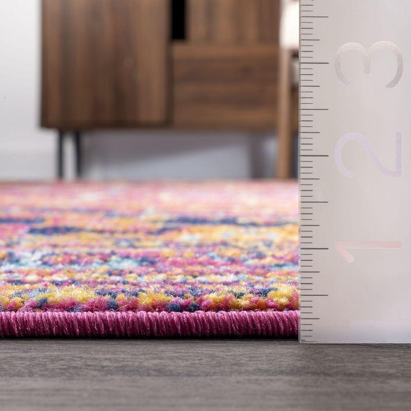 Nuloom Jaclyn Medallion 8x10 Area Rug for Living Room Bedroom Dining Room Kitchen, Hot Pink/Orange
