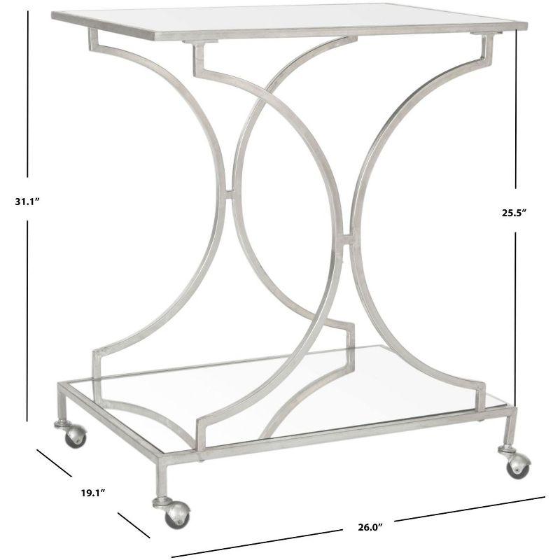 Ignatius Bar Cart - FOX2555A - Silver/Mirror - Safavieh
