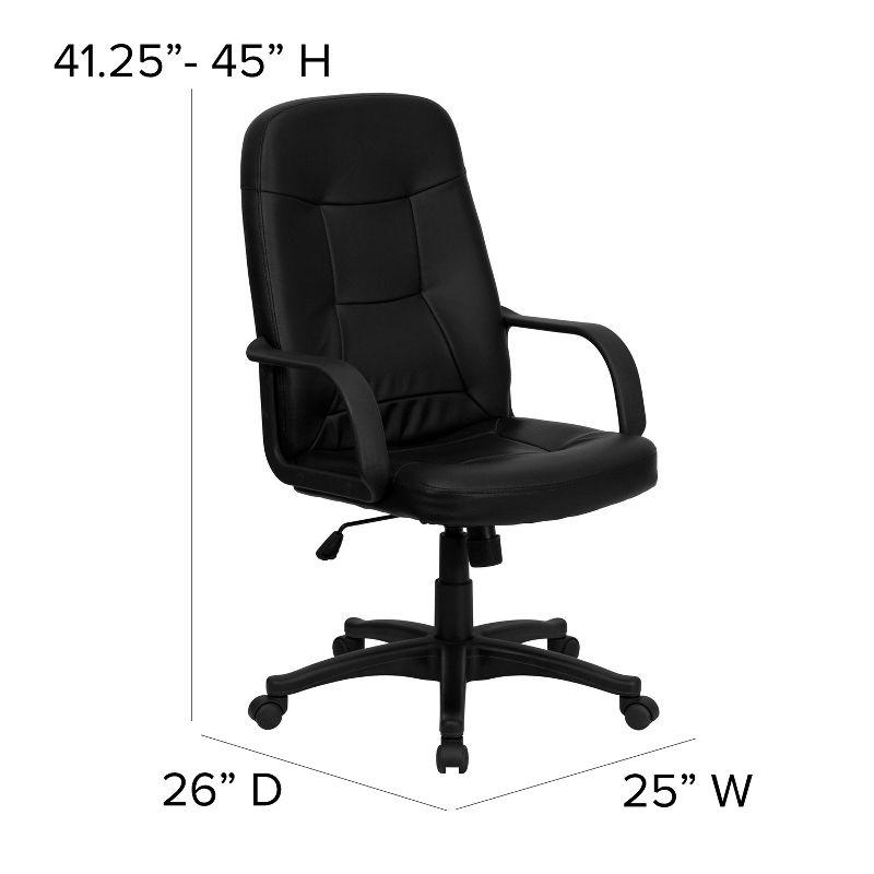 Flash Furniture Holly High Back Black Glove Vinyl Executive Swivel Office Chair with Arms