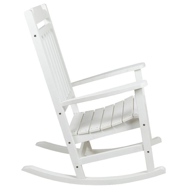 Winston White Poly Resin Wood Rocking Chair with Cushions