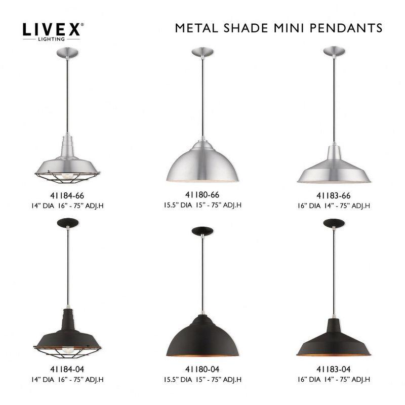 Livex Lighting Metal Shade 1 - Light Chandelier in  Black