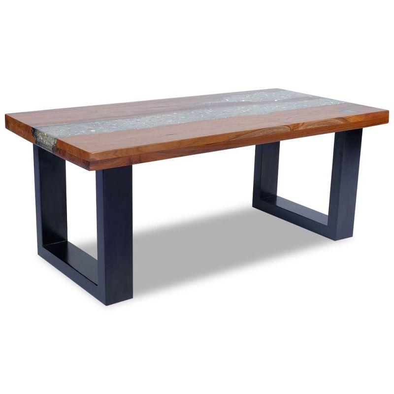 vidaXL Coffee Table Teak Resin 39.4Inchx19.7Inch