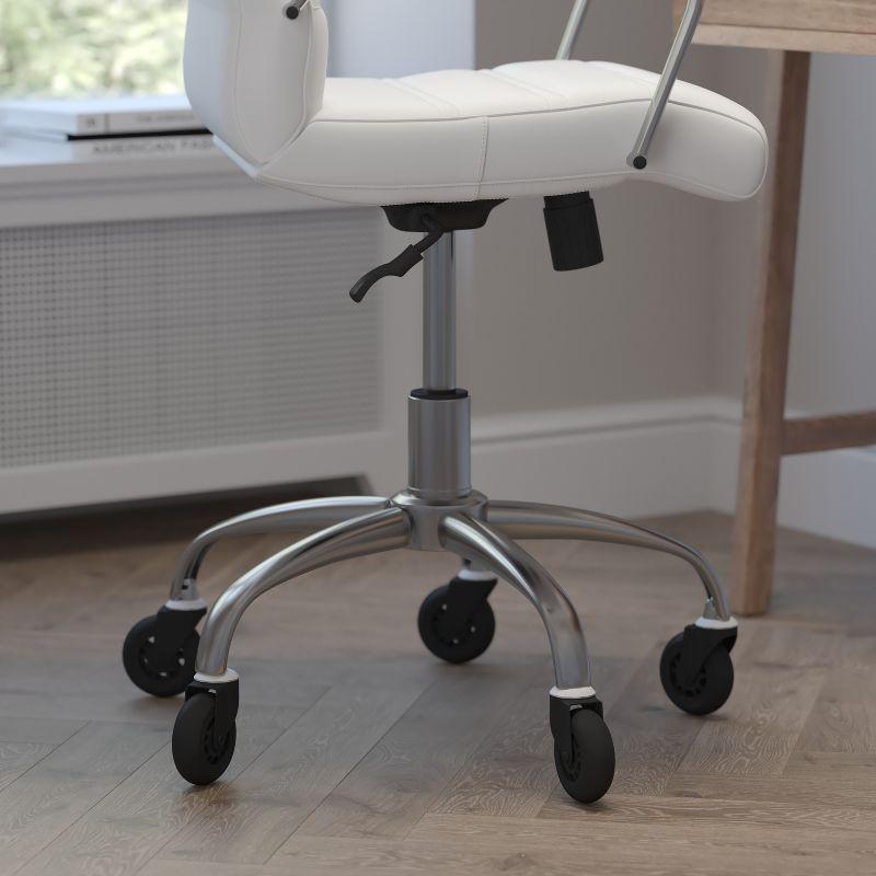 Flash Furniture Mid-Back Executive Swivel Office Chair with Arms, and Transparent Roller Wheels