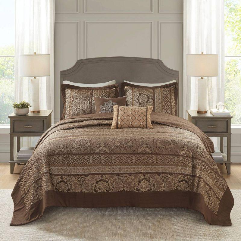 Bellagio 5 Piece Reversible Jacquared Coverlet Set