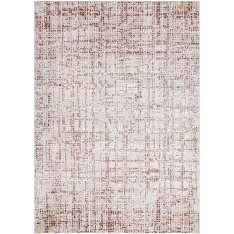 Palma Beige and Brown Hand-Knotted Synthetic Area Rug