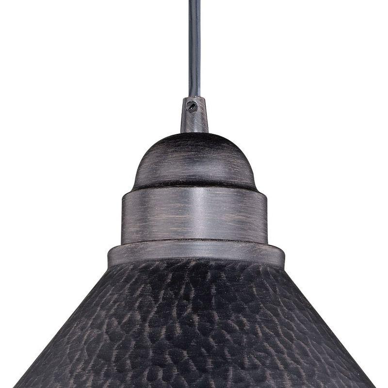 Aged Iron and Gold Farmhouse 10" Outdoor Pendant Light