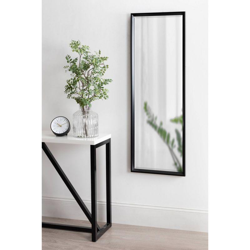 17.5" x 49.5" Calter Full Length Wall Mirror Black - Kate and Laurel