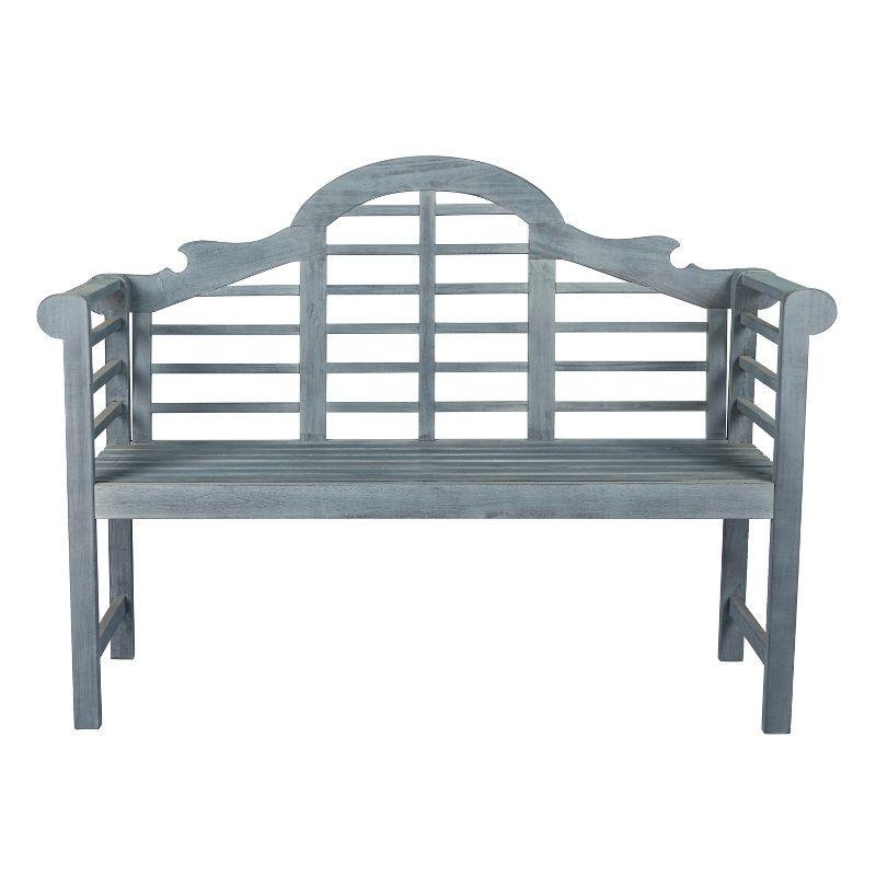 Elegant Arched Gray Acacia Wood 58" Outdoor Garden Bench