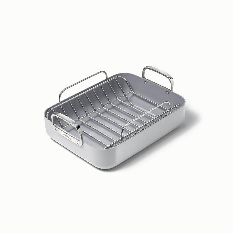 Gray Ceramic Nonstick Square Roasting Pan with Rack