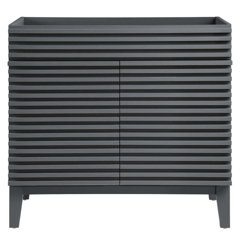 Modway Render 35" MDF and Particleboard Bathroom Vanity Cabinet in Gray