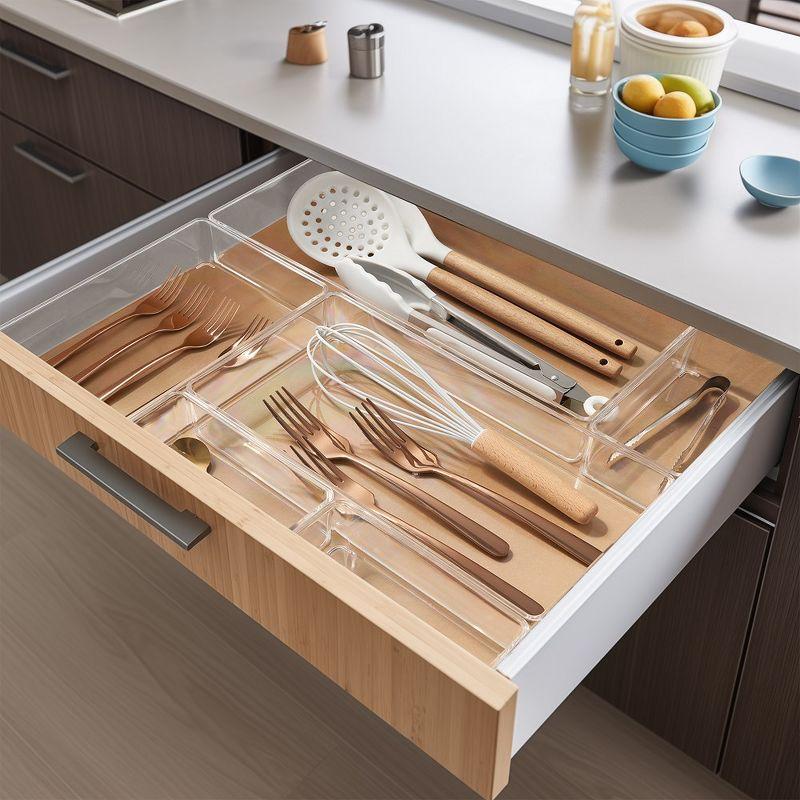 Clear Acrylic 6-Piece Kitchen Drawer Organizer Set