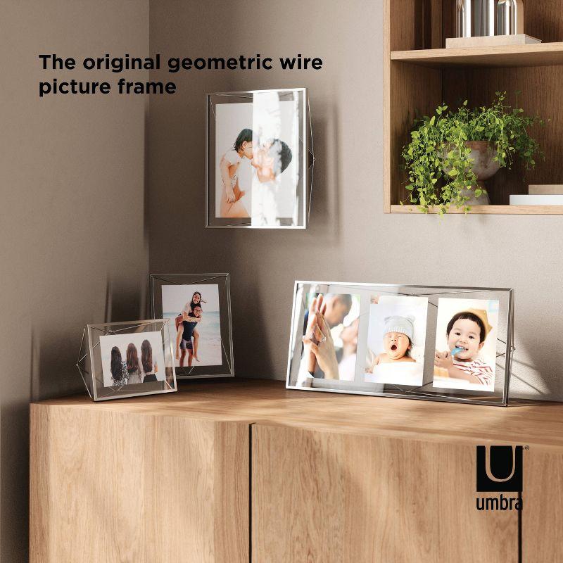 Umbra 5"x7" Prisma Picture Frame Chrome: Modern Geometric Design, Steel Material, Wall or Tabletop Display
