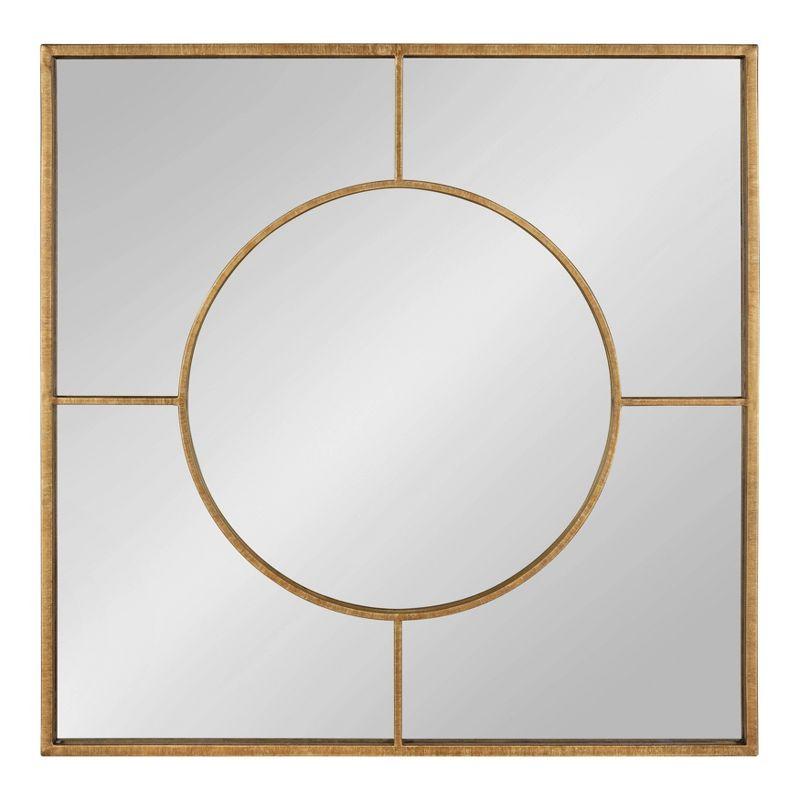 30" x 30" Ansonia Square Wall Mirror Gold - Kate & Laurel All Things Decor: Modern Style, Metal Frame, No Assembly Required
