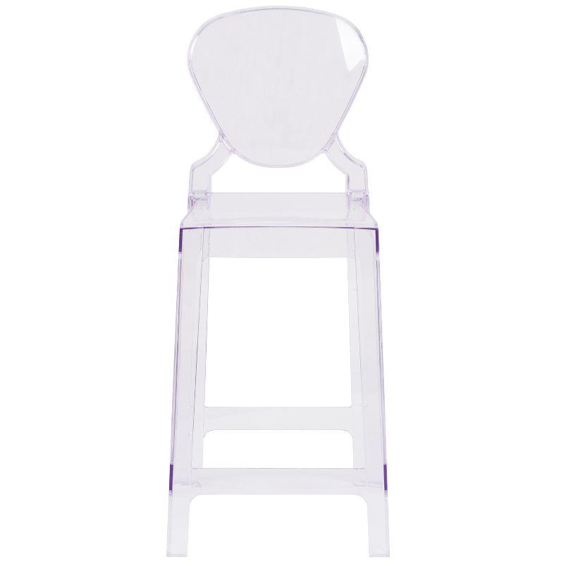 Flash Furniture Ghost Counter Stool with Tear Back in Transparent Crystal