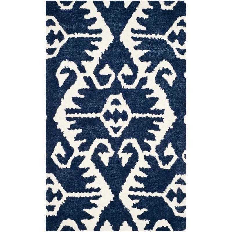 Wyndham WYD323 Hand Tufted Indoor Area Rug - Royal Blue/Ivory - 4'x6' - Safavieh