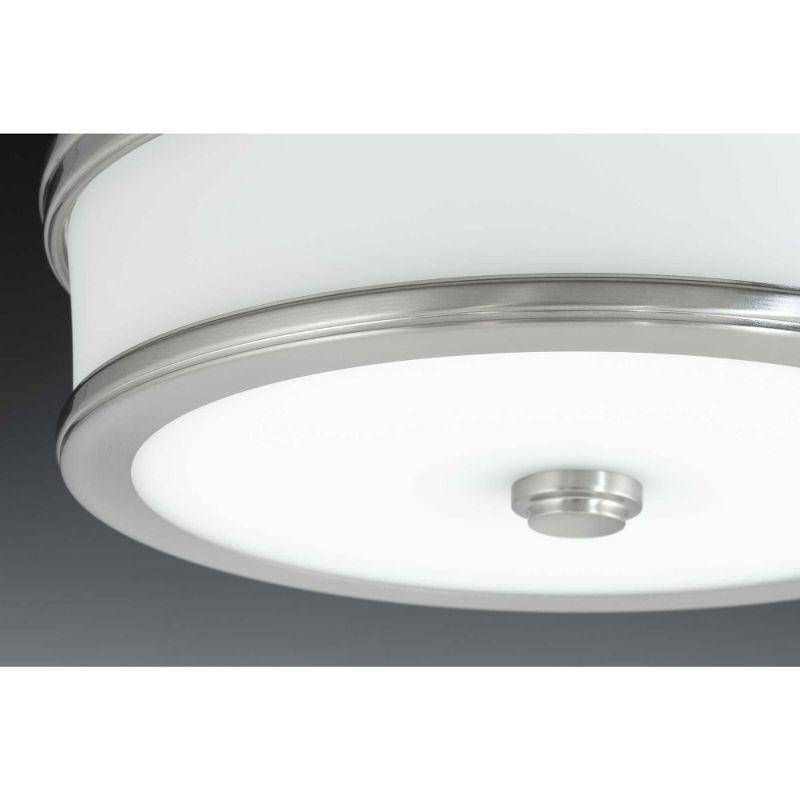 Brushed Nickel 13" LED Flush Mount with Etched White Glass