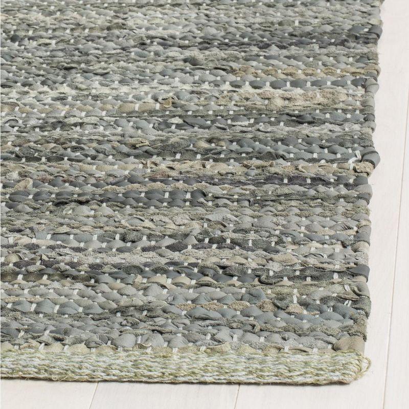 Vintage Leather VTL105 Hand Woven Indoor Runner Rug - Grey - 2'3"x6' - Safavieh.