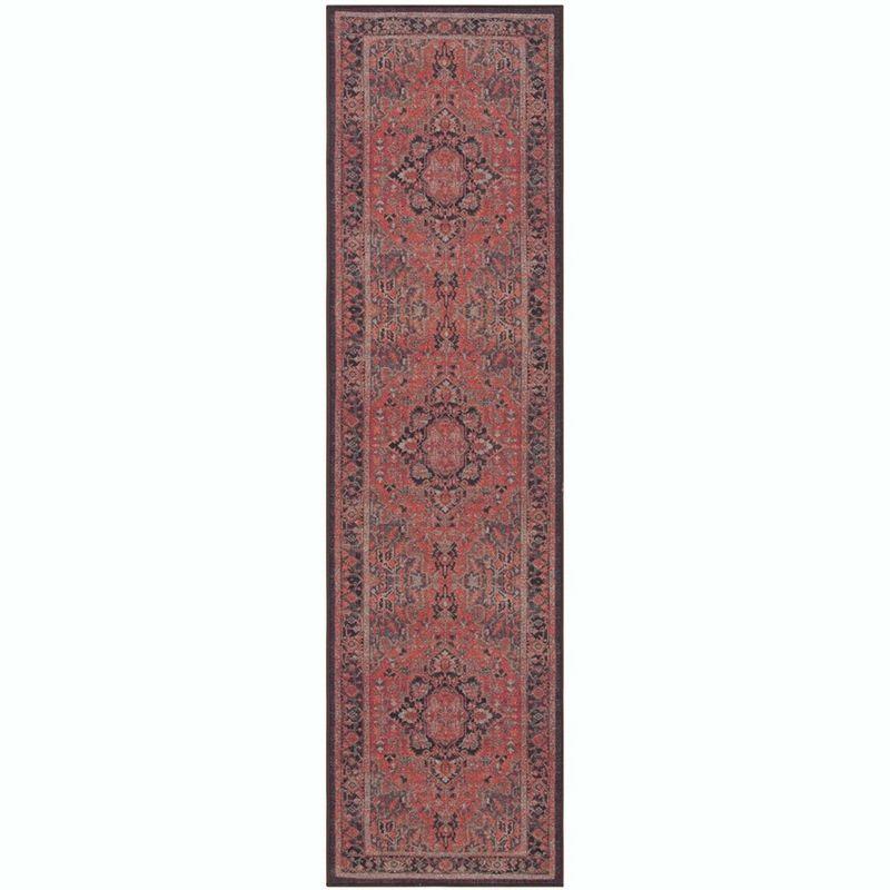 Journey JNY153 Power Loomed Machine Washable Slip Resistant Runner Rug - Navy/Red - 2'2"x7' - Safavieh