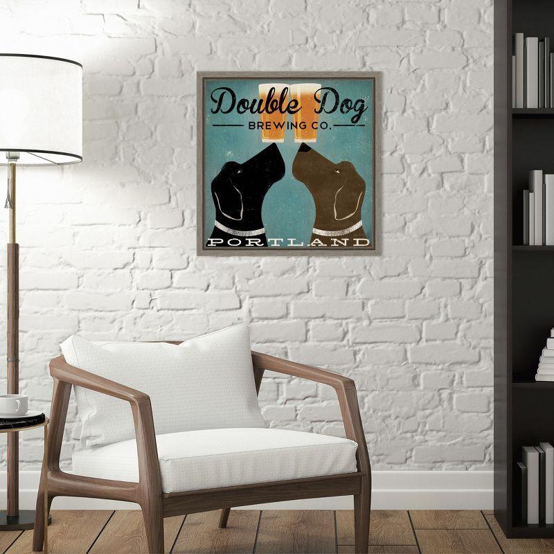 Amanti Art Double Dog Brewing Co by Ryan Fowler Framed Canvas Wall Art