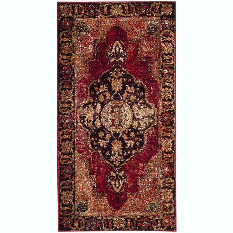 Vintage Hamadan VTH219 Power Loomed Indoor Accent Rug - Red/Multi - 2'7"x5' - Safavieh
