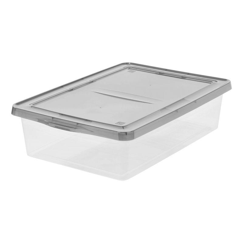 Clear Stackable Plastic Underbed Storage Bins with Lids, Set of 6