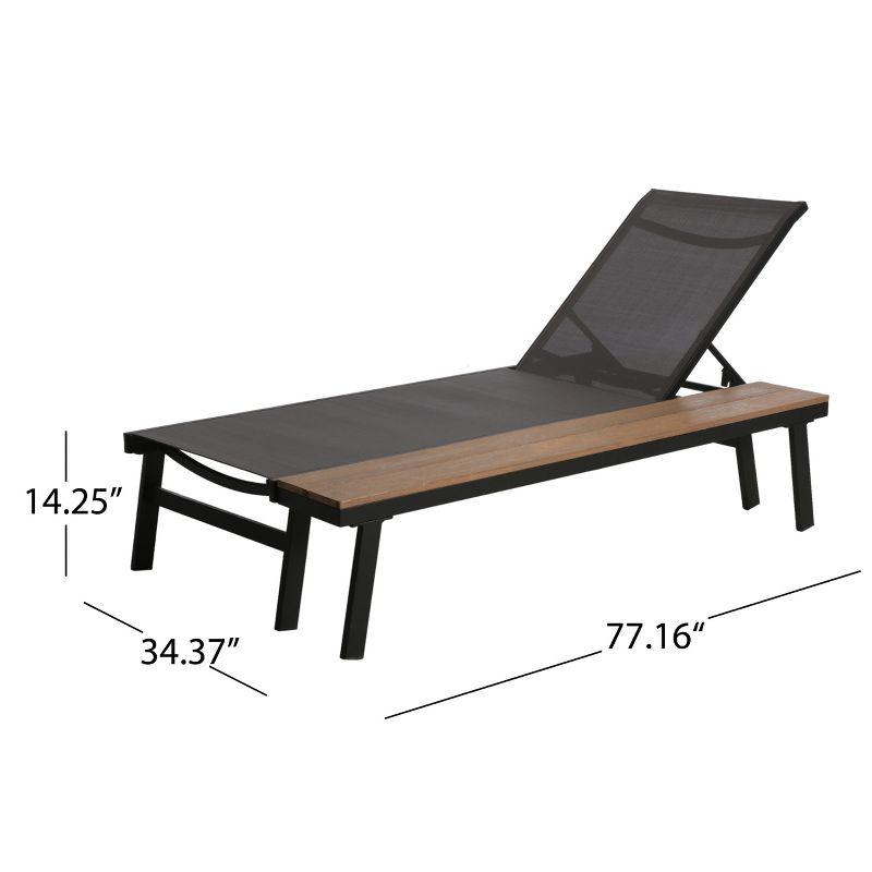 Union Rustic Absinthe Outdoor Metal Chaise Lounge Set with Table (Set of 4)