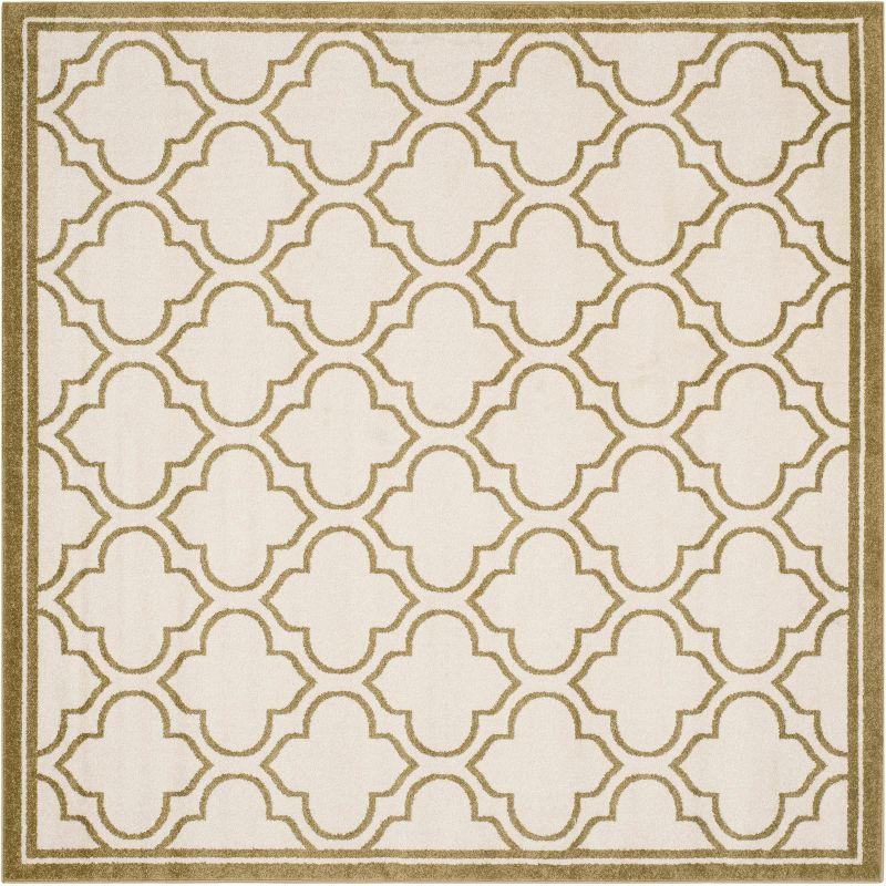 Amherst AMT412 Power Loomed Area Rug - Ivory/Light Green - 7'x7' - Safavieh.