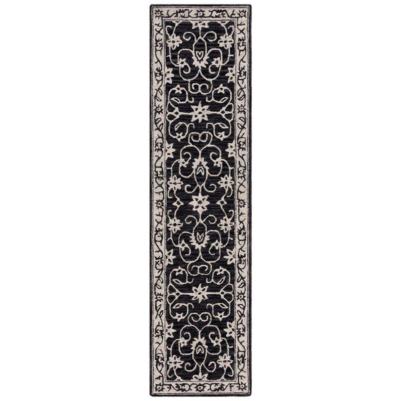 Jardin JAR601 Hand Tufted Runner Rug - Black/Ivory - 2'3"x9' - Safavieh