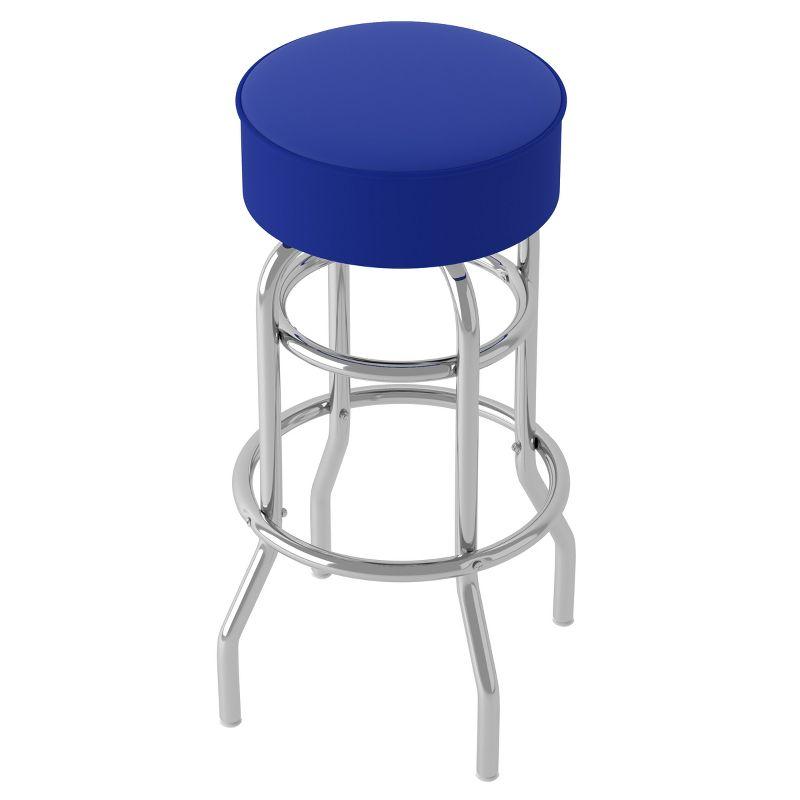 Contemporary Swivel Backless 31" Metal Bar Stool in Blue