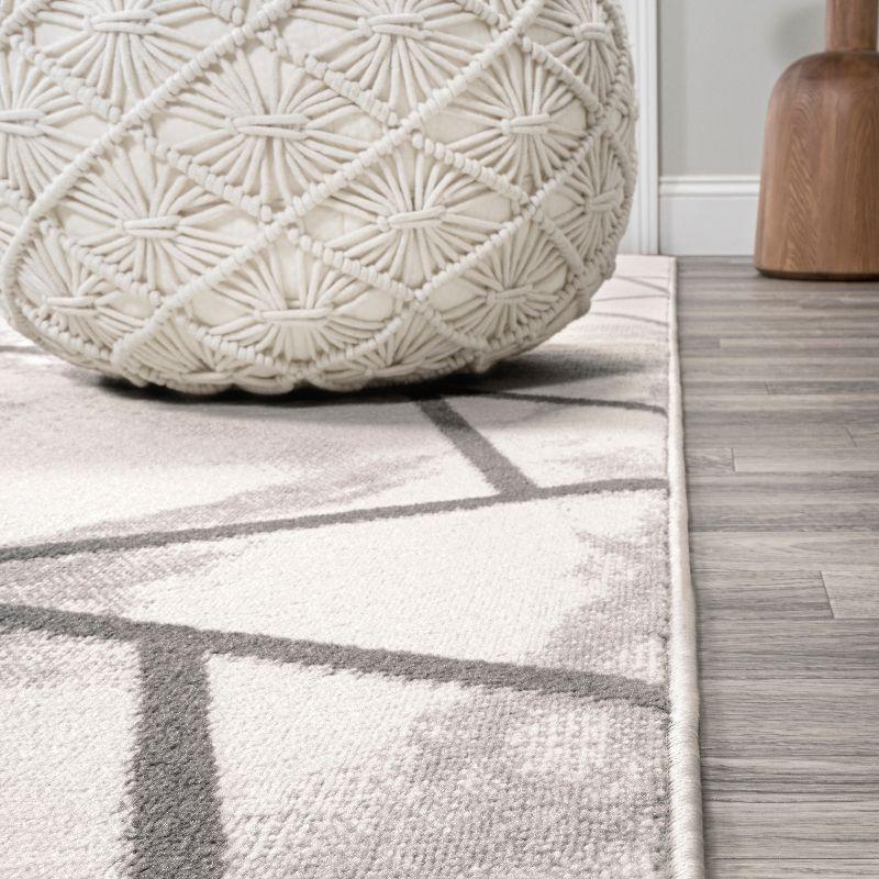 3' x 5' Patras Modern Geometric Marbled Area Rug, Ivory/Gray - JONATHAN Y