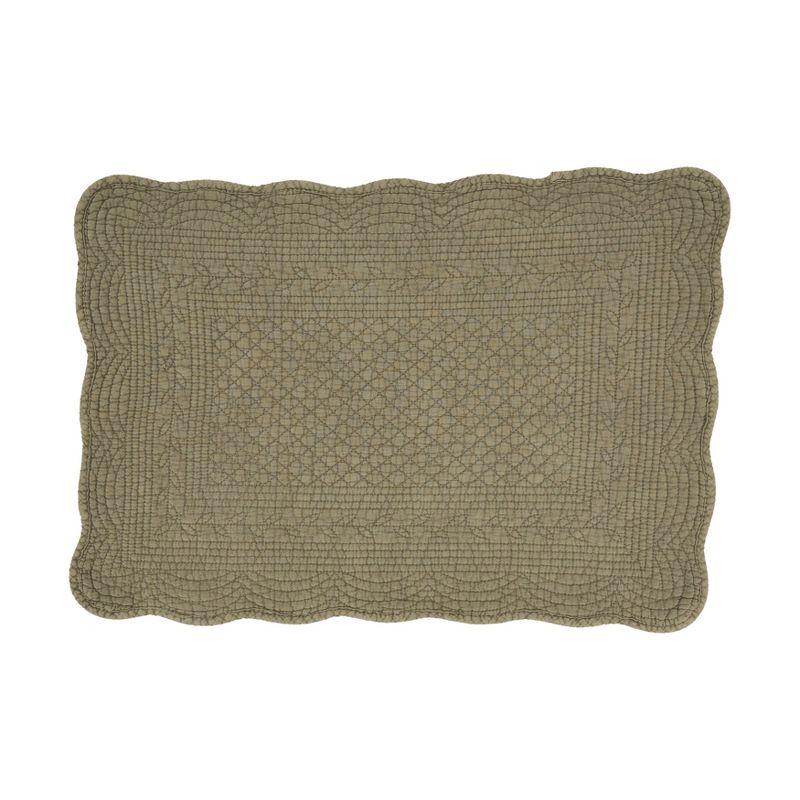 Green Quilted Cotton Rectangle Placemats Set of 4