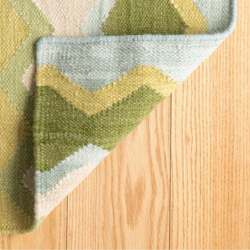 Dash and Albert Rugs Kit Kemp x Annie Selke Safety Net Green Handwoven Wool Rug